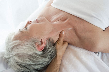 Senior woman having massage. Image shot 2006. Exact date unknown. BFH2AG Senior woman having massage. Image shot 2006. Exact date unknown.